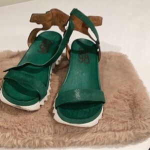 A.S.98 Green and Brown Sandals